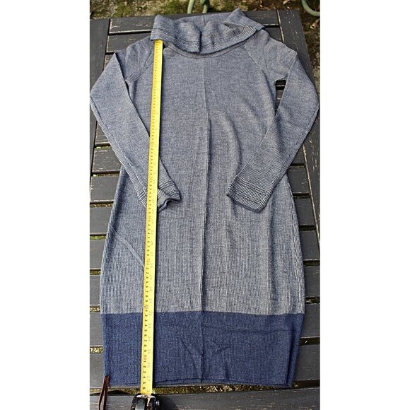 Toad & Co - Uptown Cowl Neck Ribbed Merino Sweater Dress in Navy, size Small - Picture 7 of 12